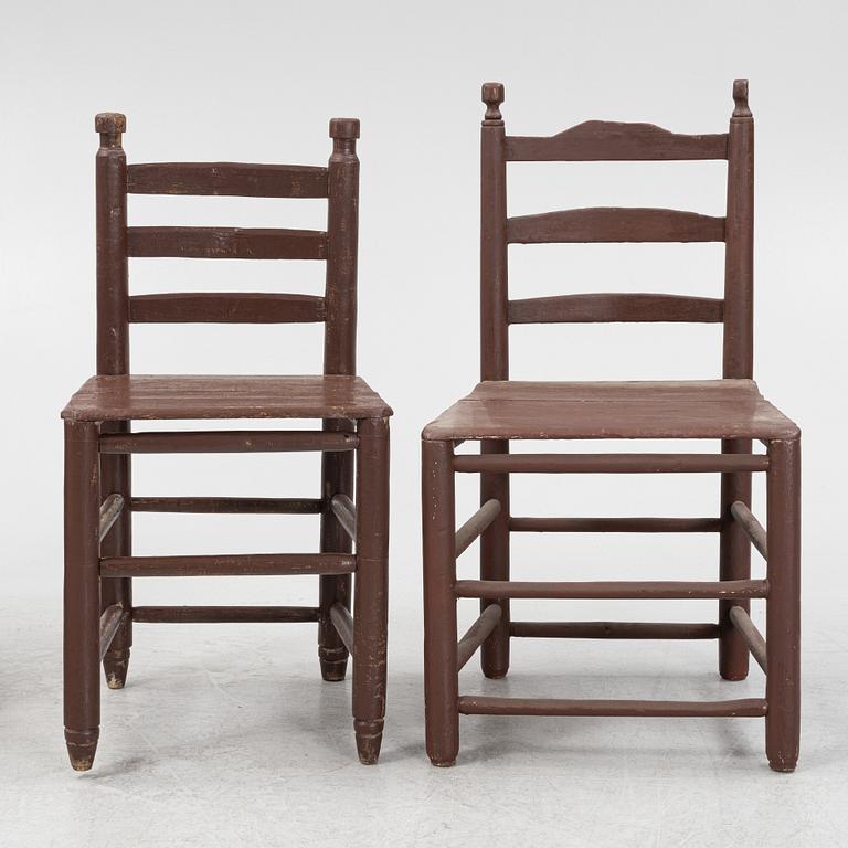 A set of ten Swedish ladder-back chairs, first part of the 19th century.