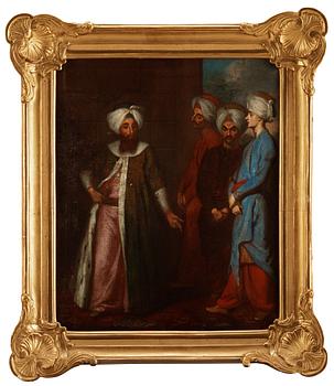 858. Georg Engelhard Schröder, Turkiska sändebudet Mustafa Aga, sedemera Mustafa Efendi, med uppvaktning 1727 i Stockholm.