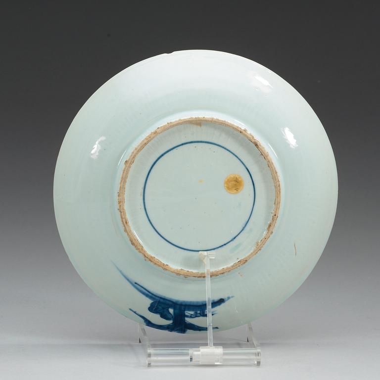 A set of nine blue and white dishes, Ming dynasty, 17th Century.