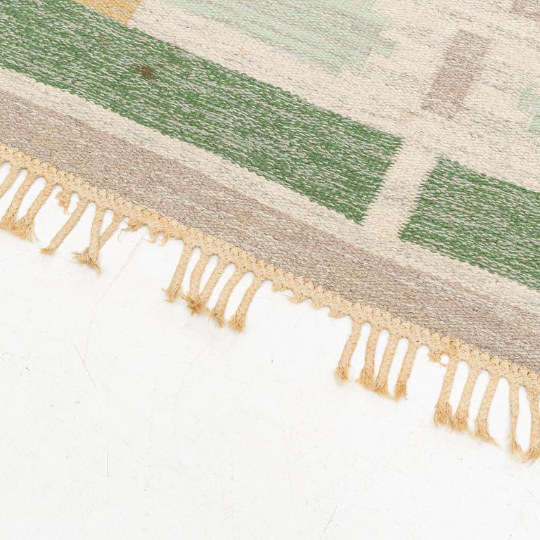Mary Sandberg, a carpet, flat weave, circa 250 x 170 cm, signed MS KH.