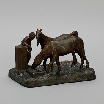 OKÄND KONSTNÄR, skulptur, patinerad metall, 1900-tal.