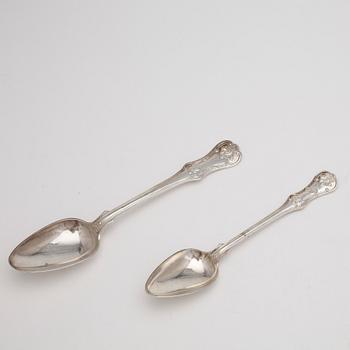 SKEDAR, 12+6 delar, silver, Larson & Co, Göteborg, 1860-tal. Totalvikt ca1200g.