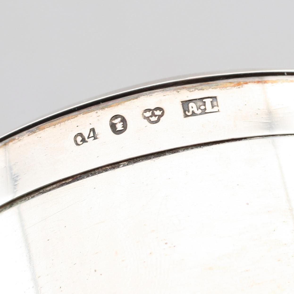 LOCKDOSOR, 2 st, silver, bl a Löfgren, 1846/1848. Vikt ca 144 gram.