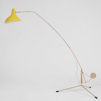 Bernard Schottlander, a lacquered steel floor lamp 'Mantis', made under license by Bergboms, Malmö Sweden 1950s.