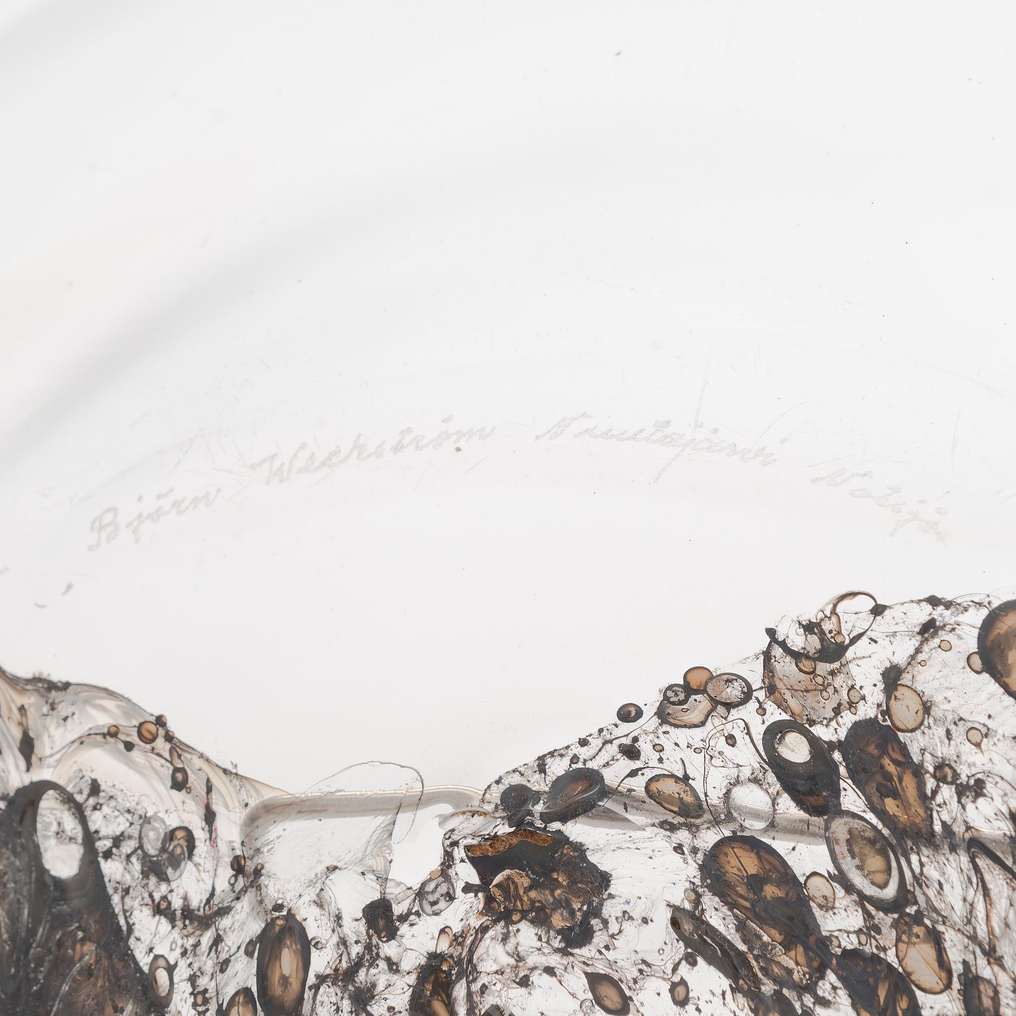 Björn Weckström, fat, konstglas, signeerattu Björn Weckström Nuutajärvi Notsjö.