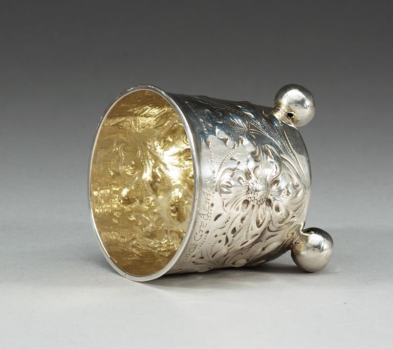 A Swedish parcel-gilt beaker, makers mark of Anders Wilhelm Malthow, Stockholm 1706.