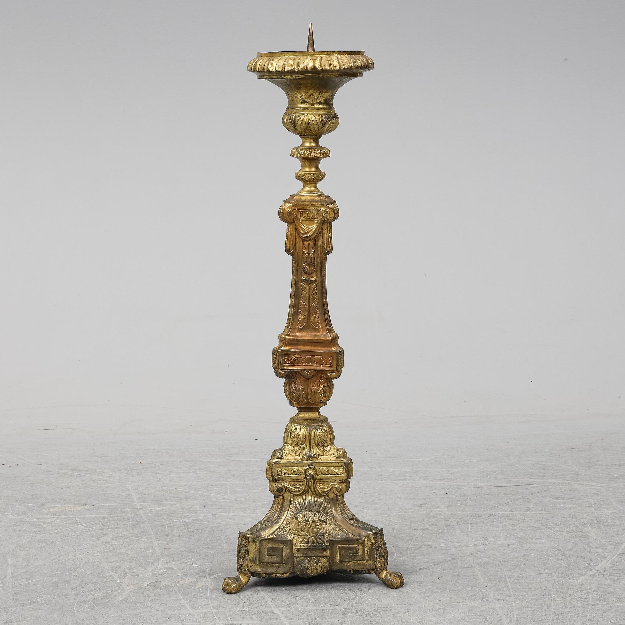 GOLVLJUSSTAKE, mässing, 1700-/1800-tal.