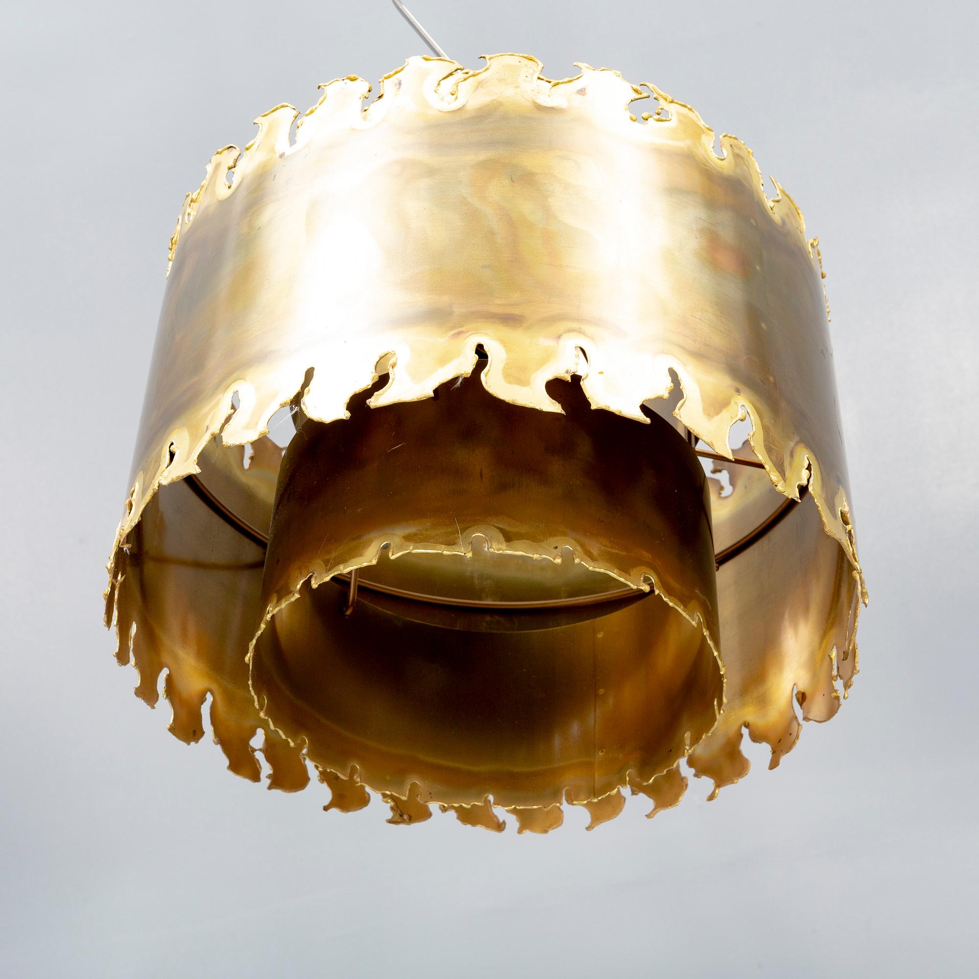 A set of brass ceiling pendant and wall lamp by Svend Aage Holm Sørensen later part of the 20th century.