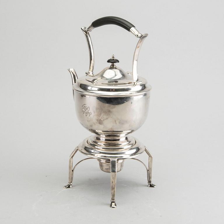 HENRY WIGFULL tekanna med rechaud silver, Sheffield  1910.