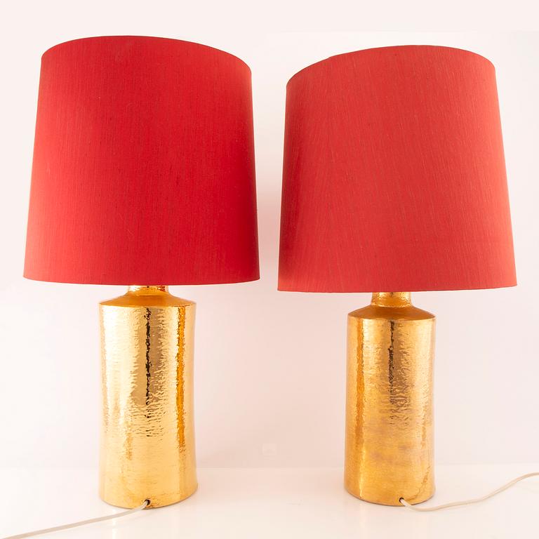 Table lamps 1 pair, Bergboms Betossi Italy 1970s.