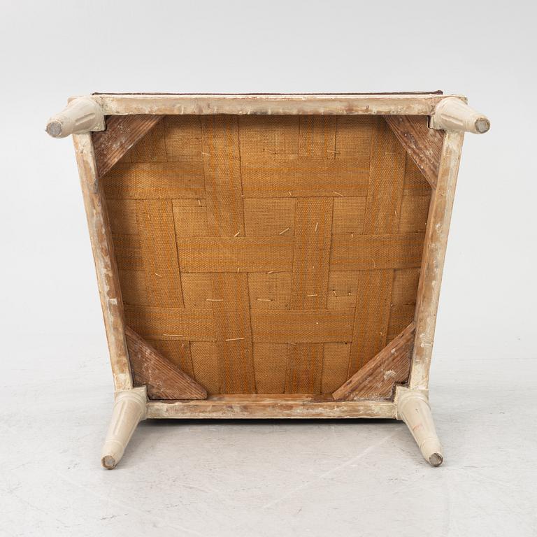 A Gustavian open armchair, Stockholm, late 18th century.