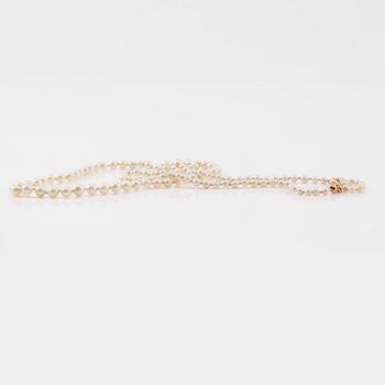 COLLIER, orientpärlor, lås 18K guld.