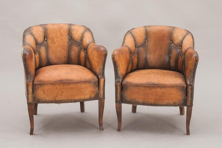 FÅTÖLJER. 2 st art deco. 1930-tal.