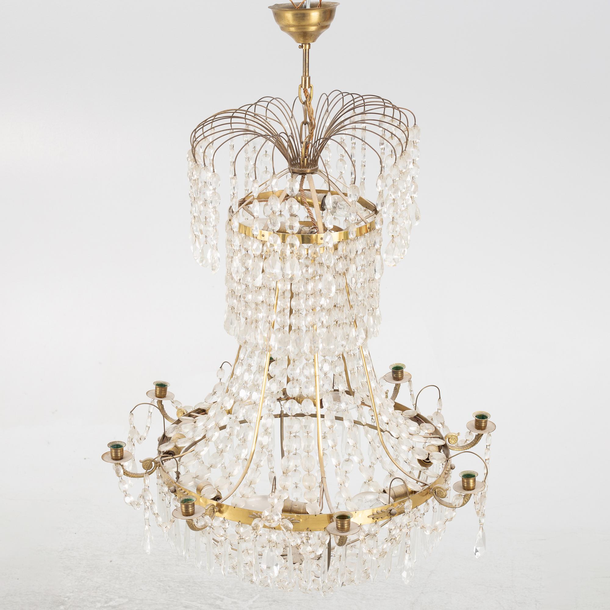 An Empire style chandelier, mid-20th Century.
