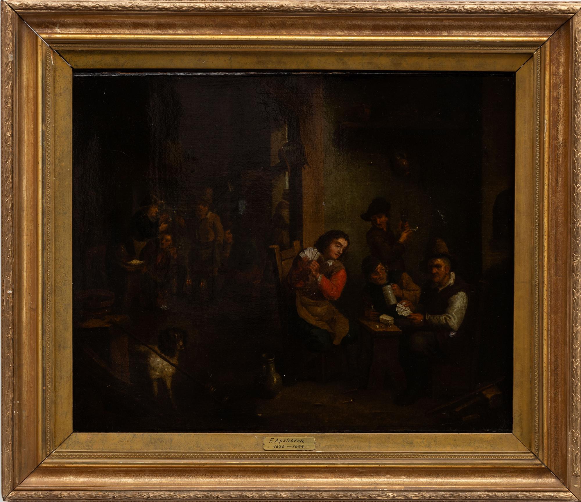 Thomas van Apshoven, hans efterföljd, Värdshuscen med kortspelande sällskap.