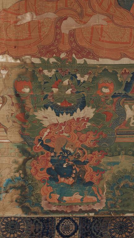 THANGKA, Tsong Khapa, tibeto-kinesisk, 1700-tal/tidigt 1800-tal.