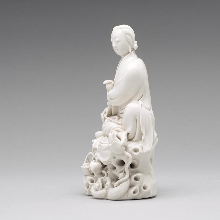 A blanc de chine figure of Guanyin, Qing dynasty, 19th Century.