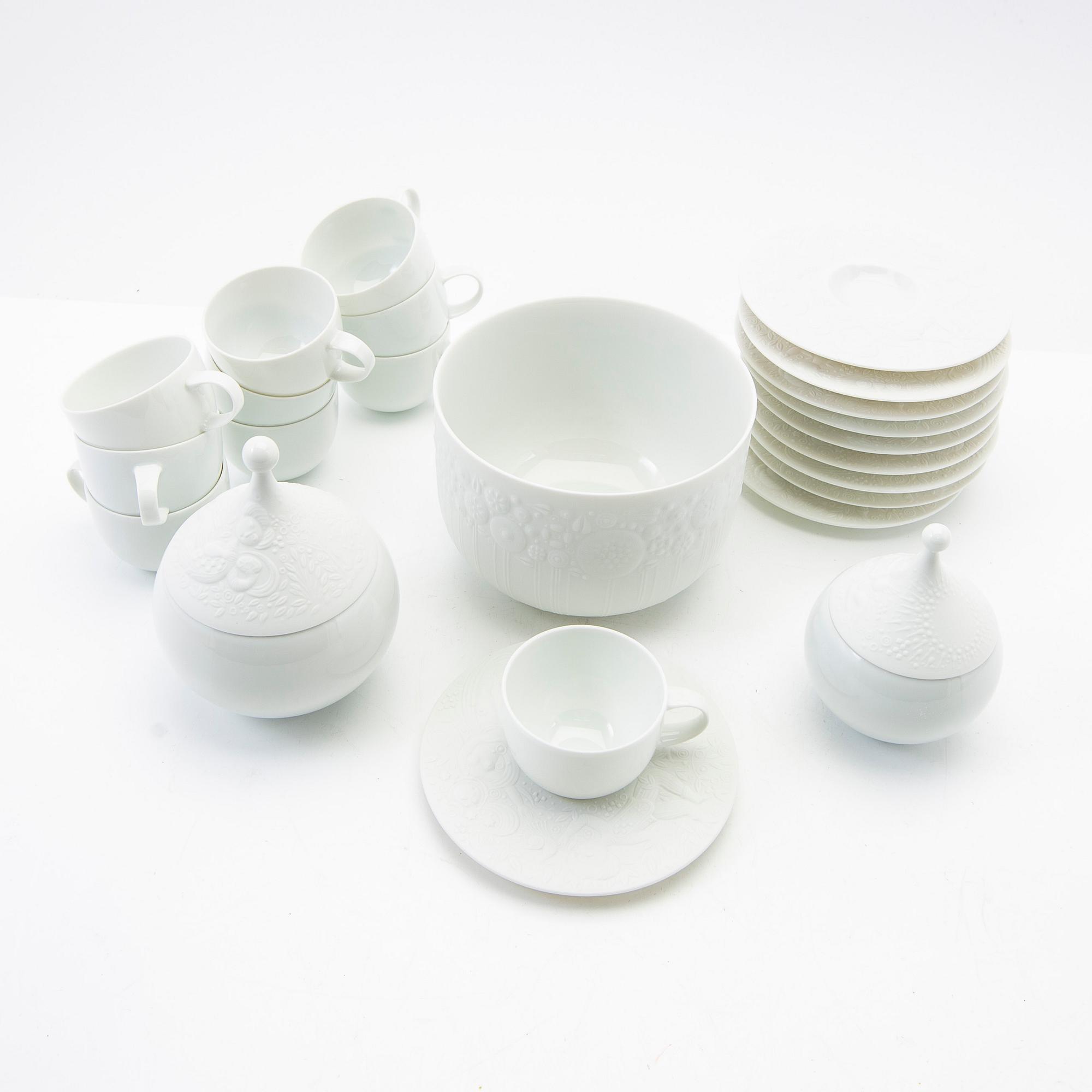 Björn Wiinblad, service pieces, porcelain, 13 pieces, "The Magic Flute"/"Die Zauberflöte", Rosenthal, Germany.