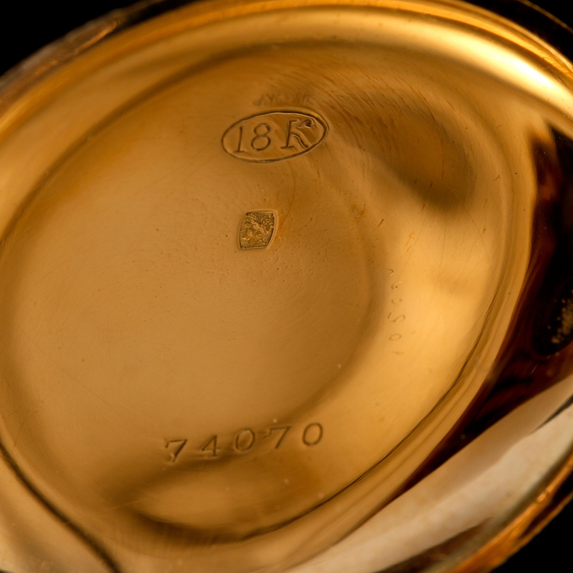 FICKUR samt KEDJA, 18k guld, Schweiz, tidigt 1900-tal. Vikt 33 g.