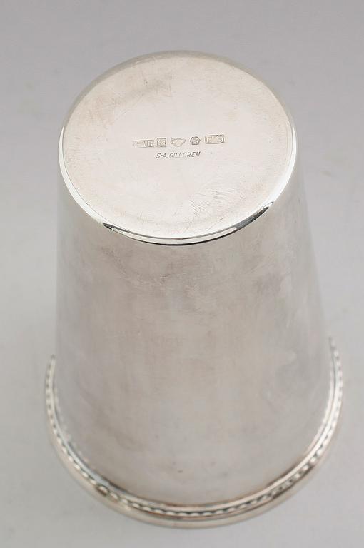 BÄGARE, silver, S A Gillgren, GAB, Stockholm 1970. Vikt ca 365 gram.