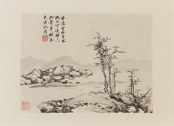 A collection of Chinese prints, including after Shen Zhou, given by Rong Baozhai, 1953-1954.