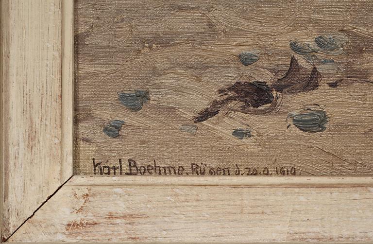 KARL THEODOR BOEHME, olja på duk, sign o dat Rügen 20/9 1919.
