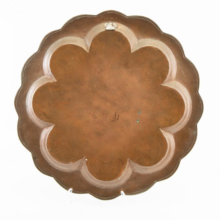 Tray / plate, Mina Persien, turn of the century 1900.