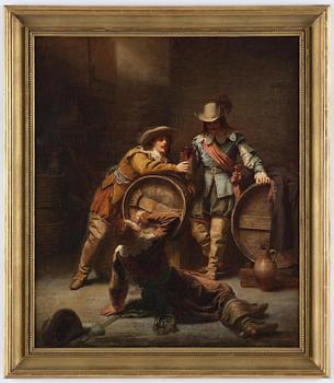 Axel Gustav Hertzberg, "Cheers!", scene from a cellar.