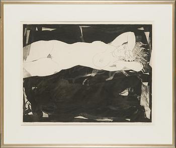 Evald Okas, etching and aquatint, signerad och daterad 1971.