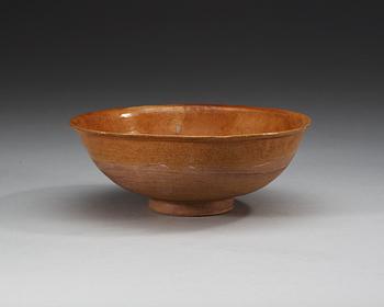 A yellow glazed bowl, Liao dynasty (907-1125).