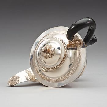 A Swedish 19th century silver tea-pot, marks of Gustaf Möllenborg, Stockholm 1828.
