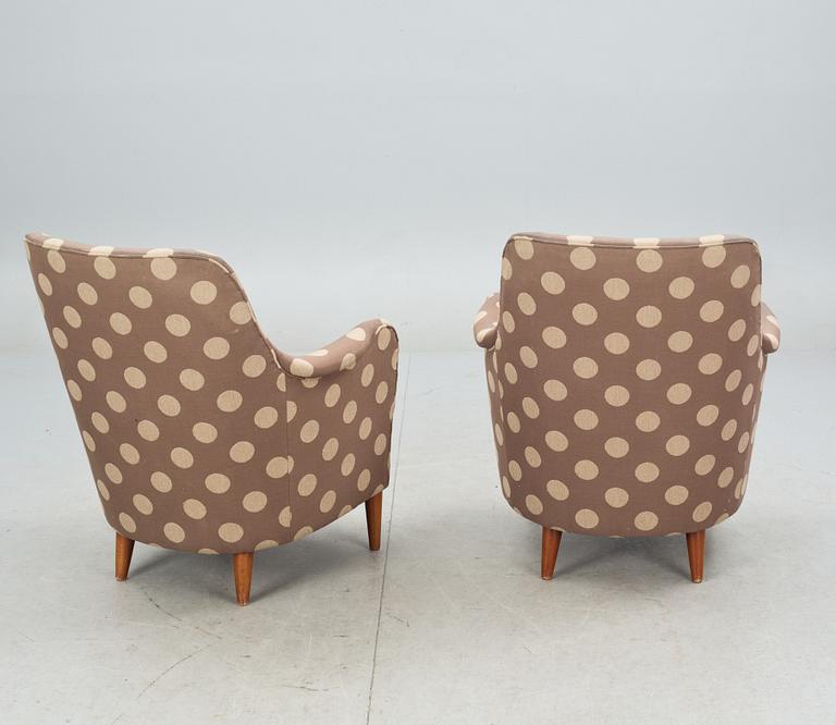 FÅTÖLJER, ett par, "Samsas", Carl Malmsten.