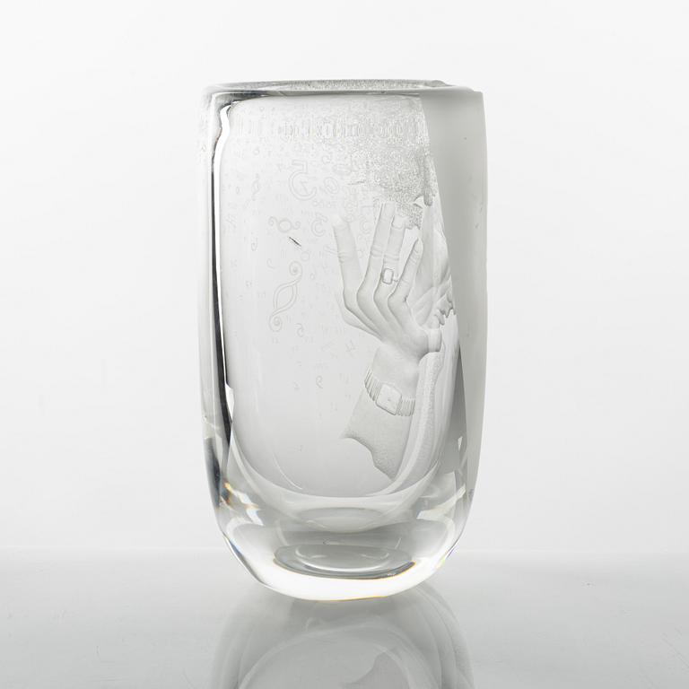 Mats Jonasson, vas, "På heder och samvete", Målerås Glasbruk, 4/10, 1989.