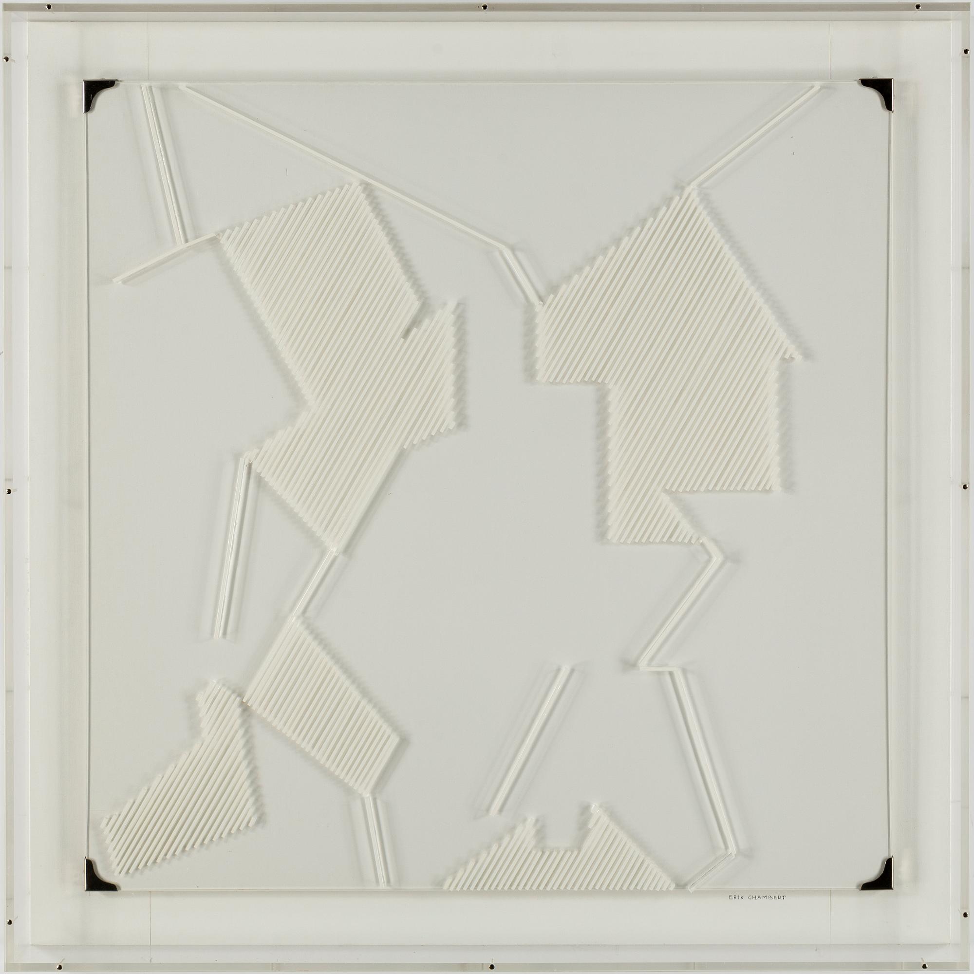 ERIK CHAMBERT, mixed media in plexi box, signed Erik Chambert.