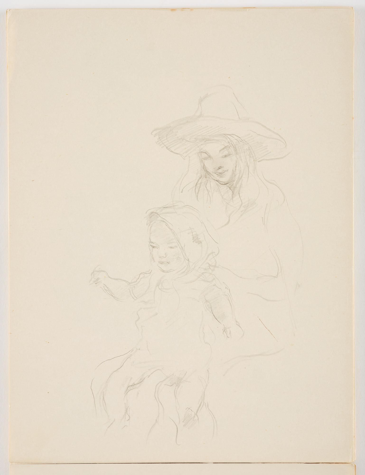 Lotte Laserstein, Skissblock med 22 teckningar varav 7 signerade.