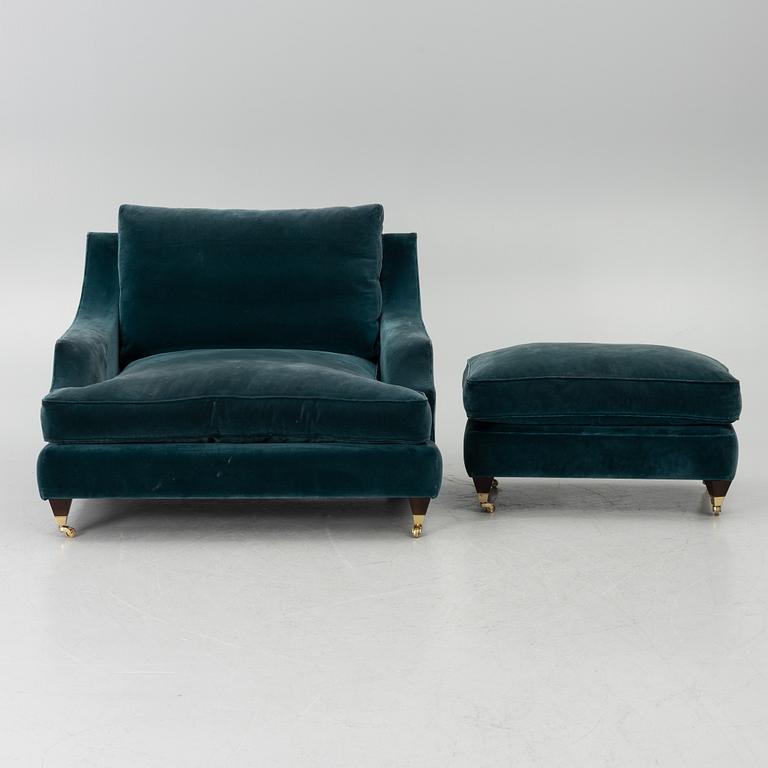 An armchair and footstool, JIO furniture, contemporary.