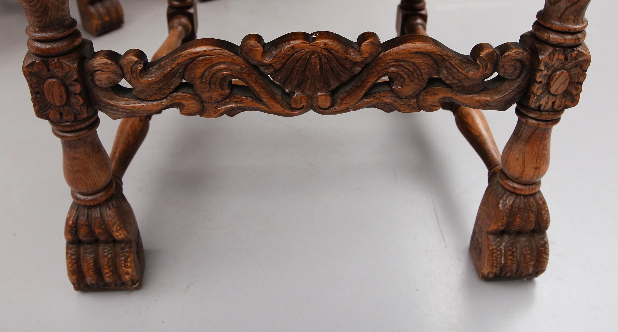 STOLAR, 6 st, barockstil, 1900-talets första hälft.