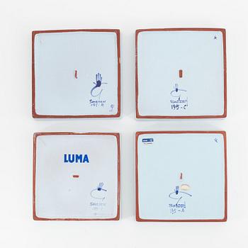 Stig Lindberg, a group of four earthenware 'Karneval' dishes, Gustavsbergs studio.