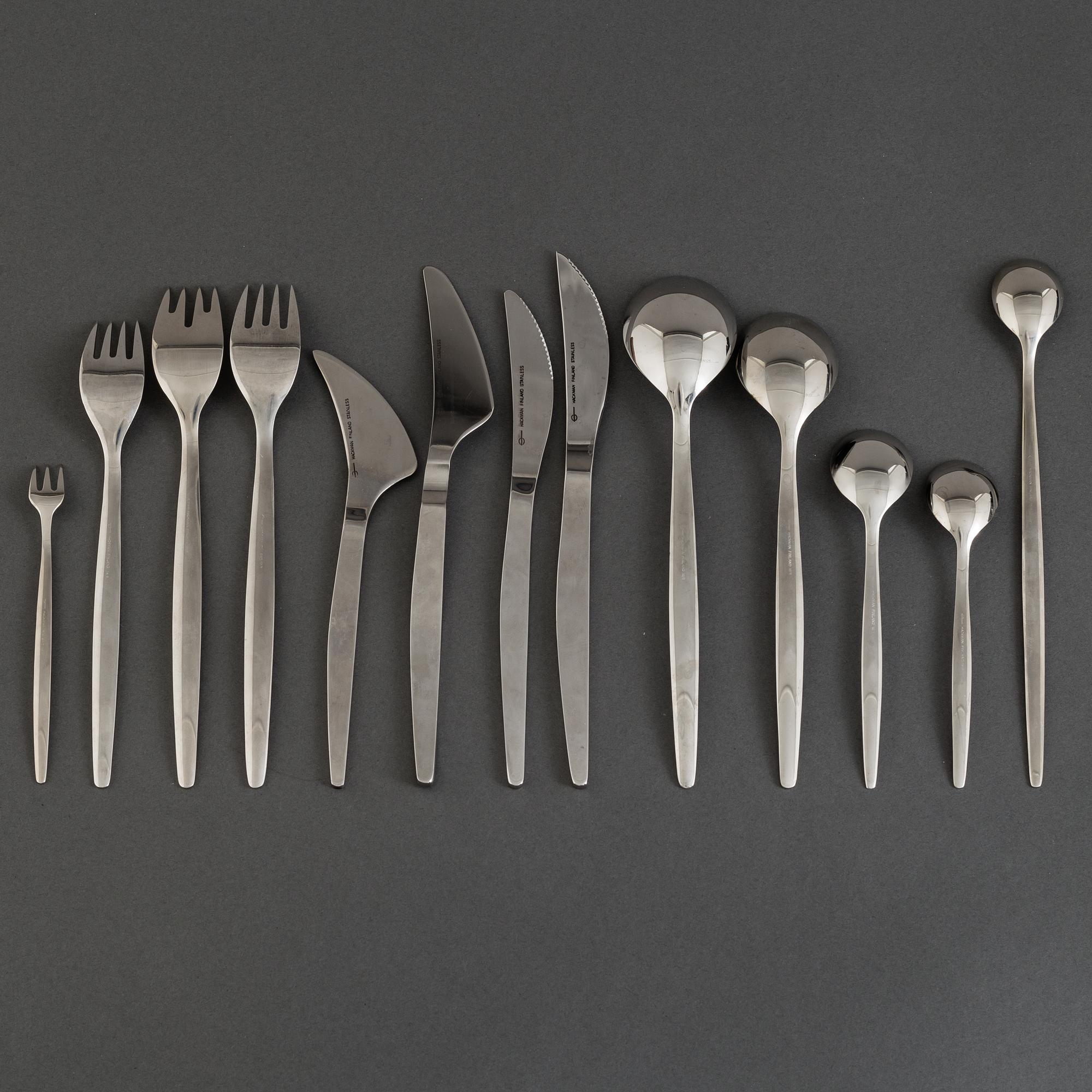 A 'Polar' 162 piece stainless steel cutlery set from Hackman, Finland.