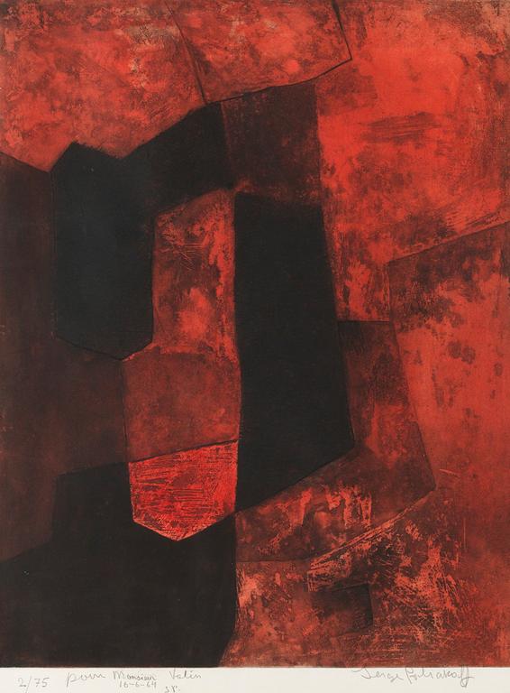 Serge Poliakoff, "Composition brune et rouge".