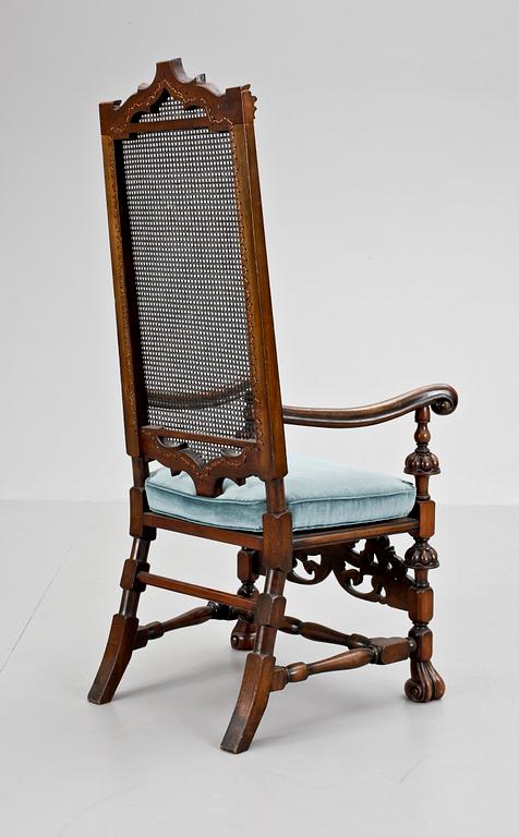 KARMSTOL, engelsk/holländsk barockstil, 1900-tal.