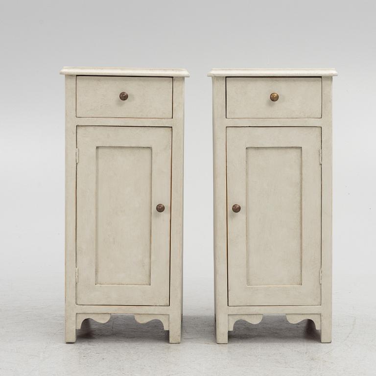 Bedside tables, a pair, 20th century.
