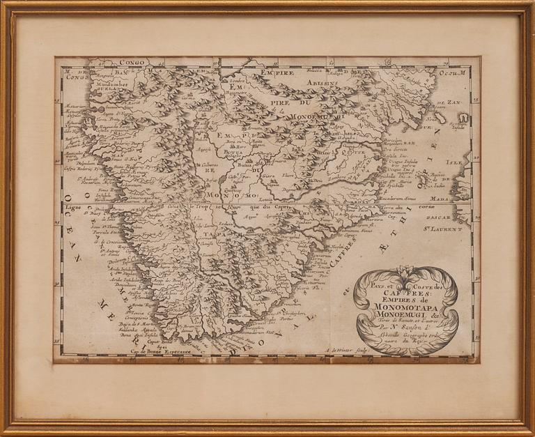 KARTA över södra Afrika, 1700-tal.