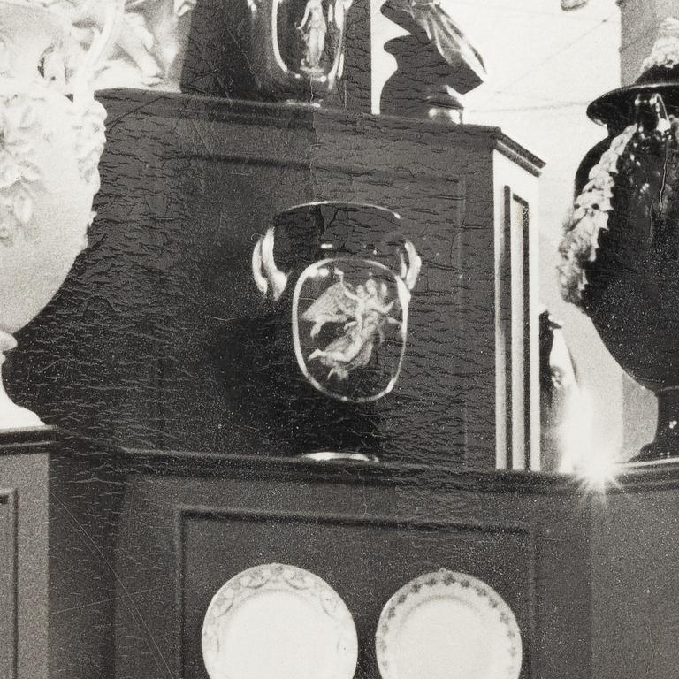 A large Swedish porcelain urn, Gustavsberg, 1866.