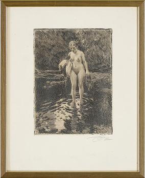 Anders Zorn · ANDERS ZORN, etsning, signerad och daterad 1912 i plåten.