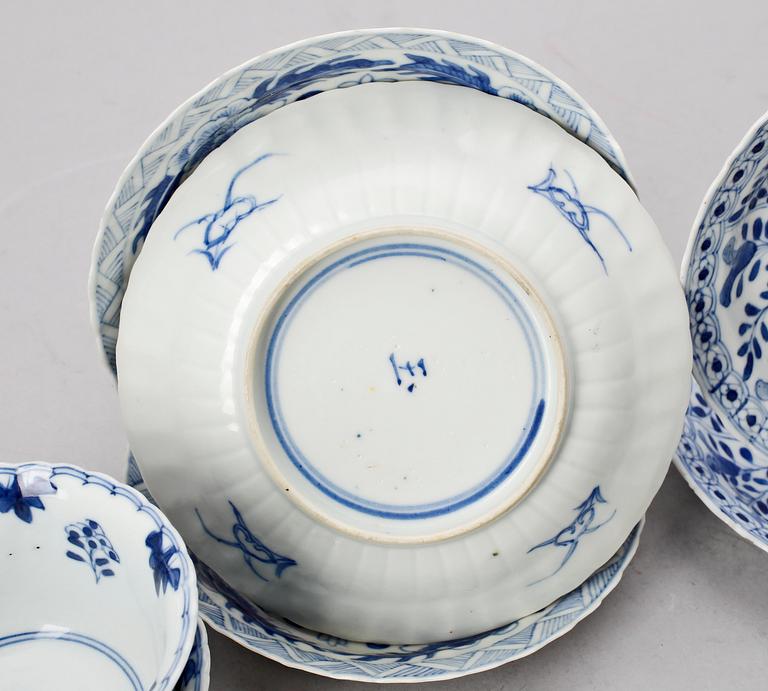KOPPAR med FAT, 6 st, Kangxi-stil, 1900-tal, Kina.
