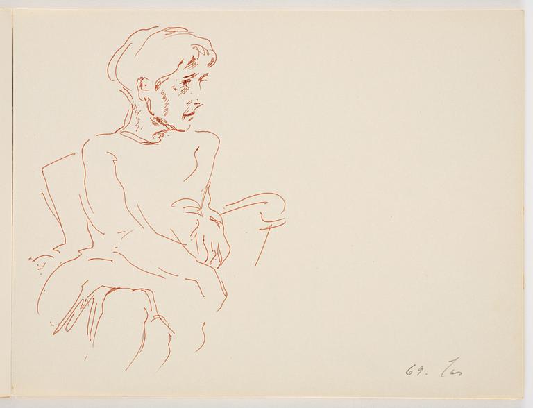 Lotte Laserstein, Skissblock med 22 teckningar varav 7 signerade.