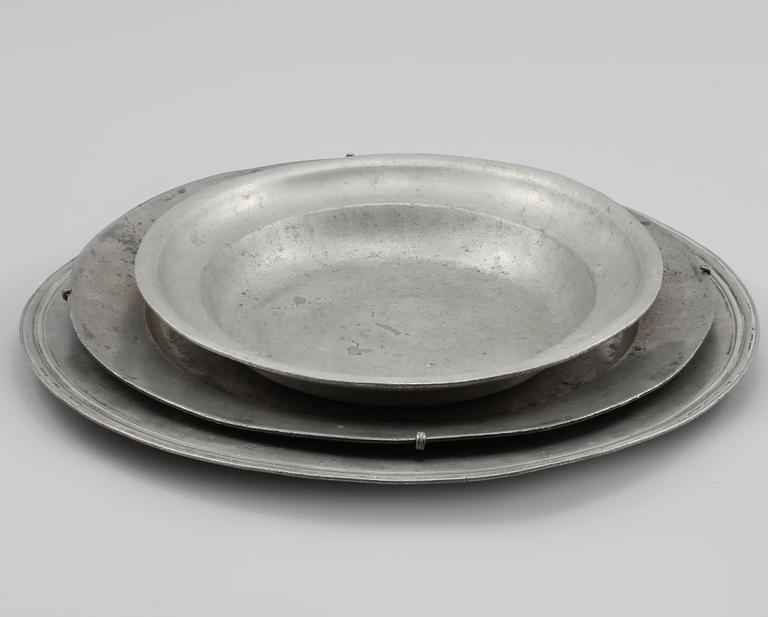 FAT, 3 st, tenn, 1700-tal samt 1700/1800-tal.