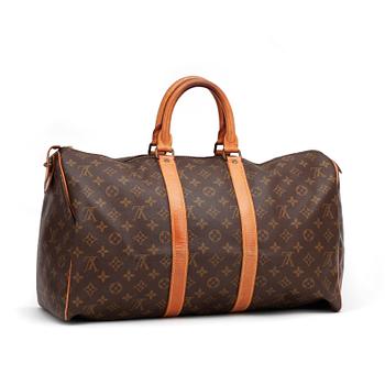 LOUIS VUITTON, a monogram canvas weekend bag, "Keepall 45".