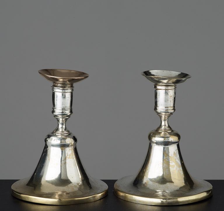 A pair of Swedish 18th century candlesticks.